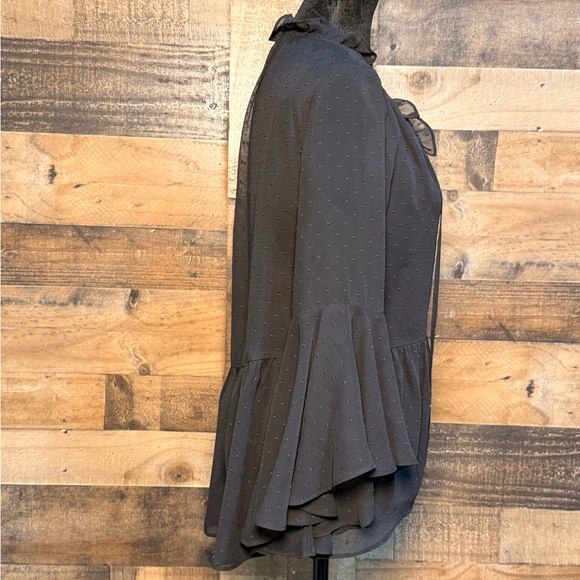 WH BM White House Black Market Women's Ruffled Shirt Blouse Top Size 4 SM 291 - Picture 3 of 5